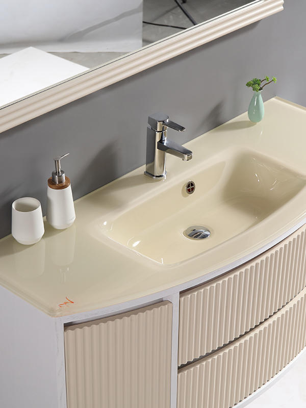 Juego de mueble de baño colgante de pared blanco de 120 cm, cuenco individual con orificio de desbordamiento