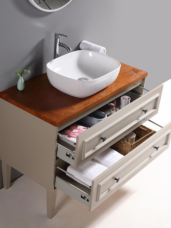 Mueble de baño para fijación al suelo con lavabo de cerámica