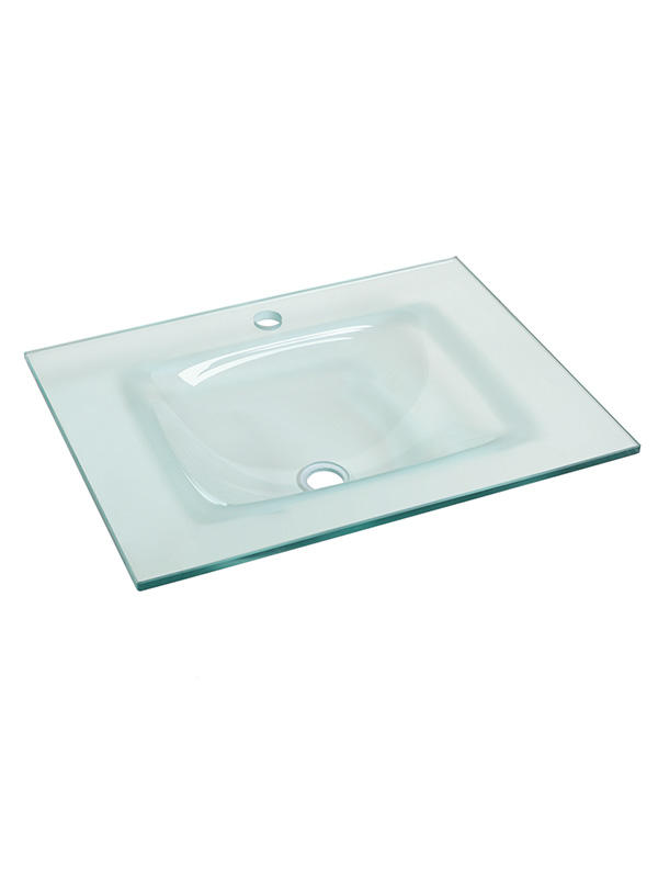 Lavabos de baño de lavabo de vidrio transparente de 61 cm