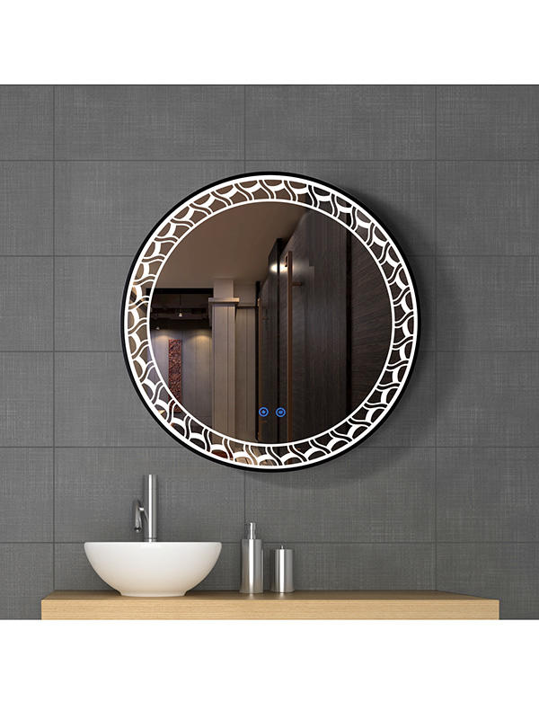 Espejo de baño LED redondo con control inteligente de 70 cm con luz