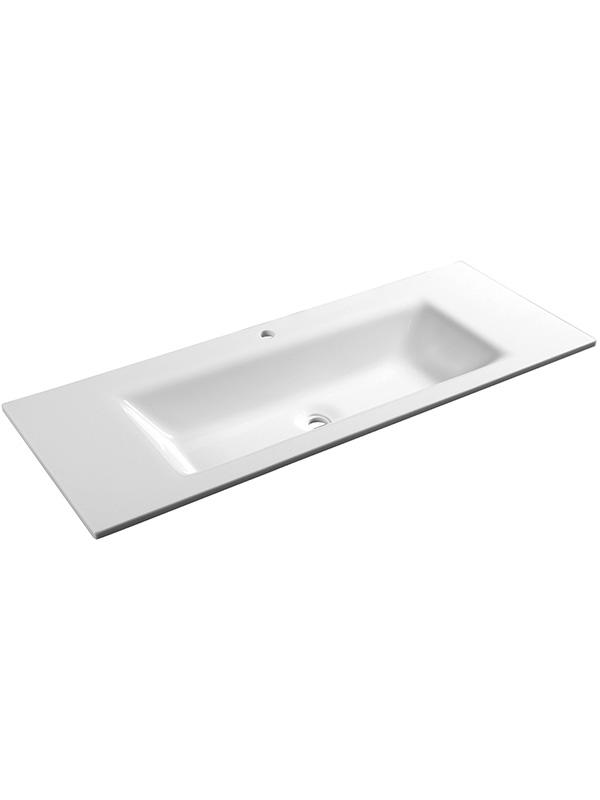 Lavabos de baño individuales de piedra de Fénix blanco puro de 120 cm