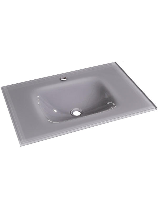 Lavabo de cristal extra claro gris 75cm Lavabos de baño